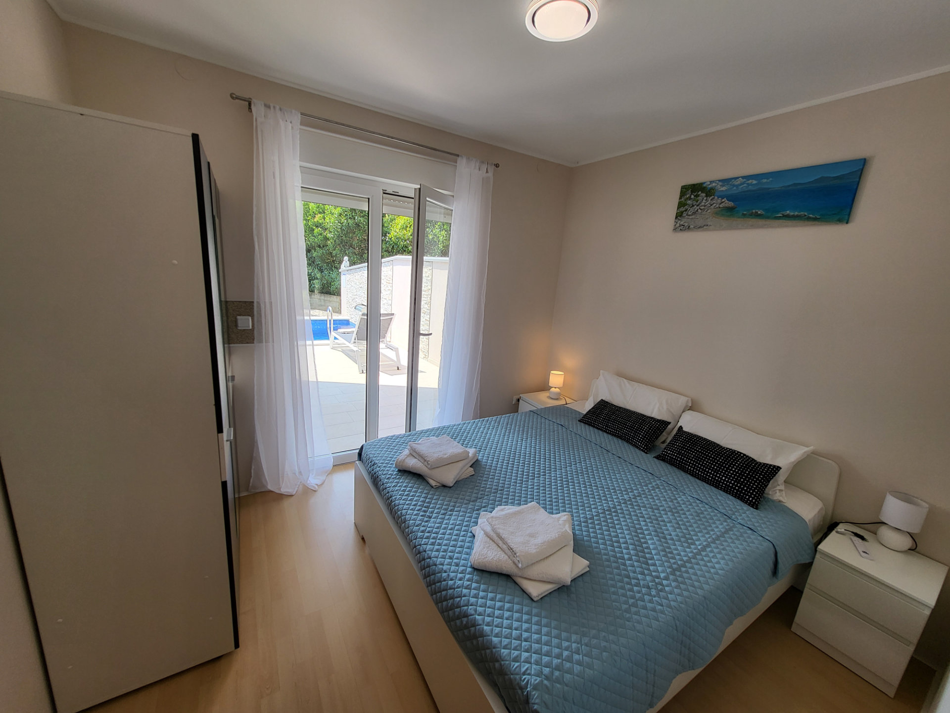 Bedroom with exit directly to the pool