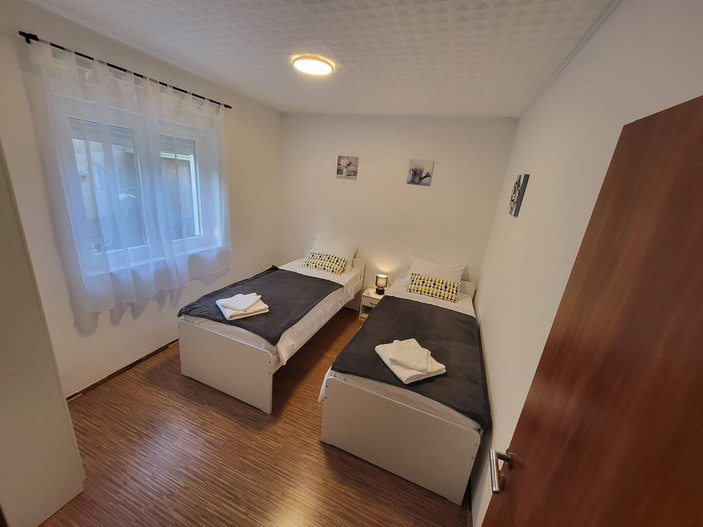 Clean brightly lit bedroom